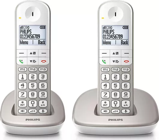Philips XL490 Ασύρματο Τηλέφωνο Duo Λευκό