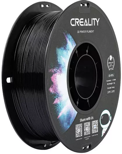 3D Printer Filament Creality CR-PETG Hard Glossy Tensile Str. 49MPA 1 kg Spool1.75 Black