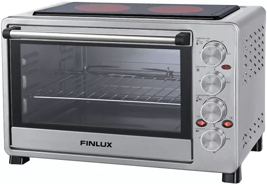 Finlux Ηλεκτρικό Φουρνάκι 42lt με 2 Εστίες Ασημί