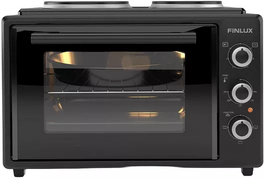 Finlux Ηλεκτρικό Φουρνάκι 35lt με 2 Εστίες Μαύρο