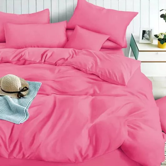 Παπλωματοθήκη My Home Luxury Σετ Υπέρδιπλη με 2 Μαξιλαροθήκες 220x240 Φούξια