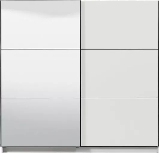 Ντουλάπα Ρούχων Δίφυλλη Συρόμενη Sierra με Καθρέπτη 217x62.5x210cm Λευκό