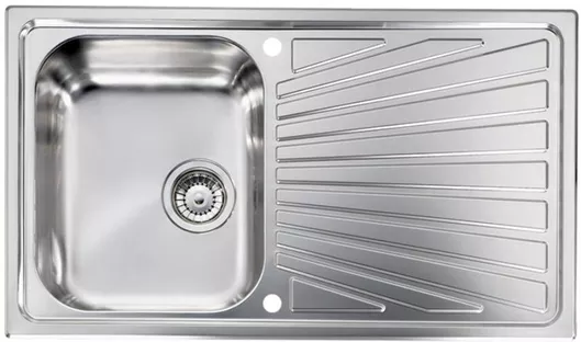 Νεροχύτης Sanitec Cometa Επικαθήμενος Inox Σατινέ Μ86xΠ50cm Ασημί