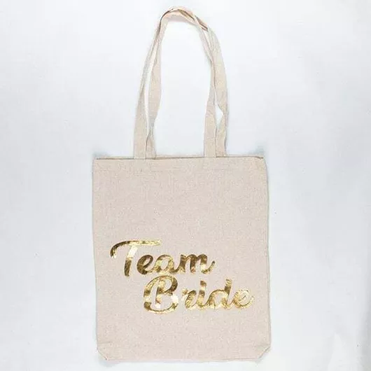ΤΣΑΝΤΑ ΥΦΑΣΜΑΤΙΝΗ 33Χ42CM ΕΚΡΟΥ ΤEAM BRIDE (ΧΡΥΣΟ)