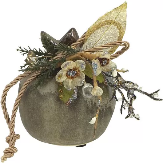 Marhome Επιτραπέζιο Γούρι Ρόδι από Κεραμικό Υλικό Ροζ 9x10cm