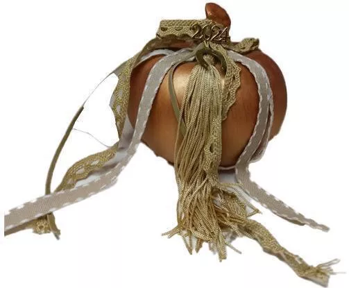 Dream Χειροποίητο Γούρι Κολοκύθα από Κεραμικό Υλικό Μπεζ 10x10cm