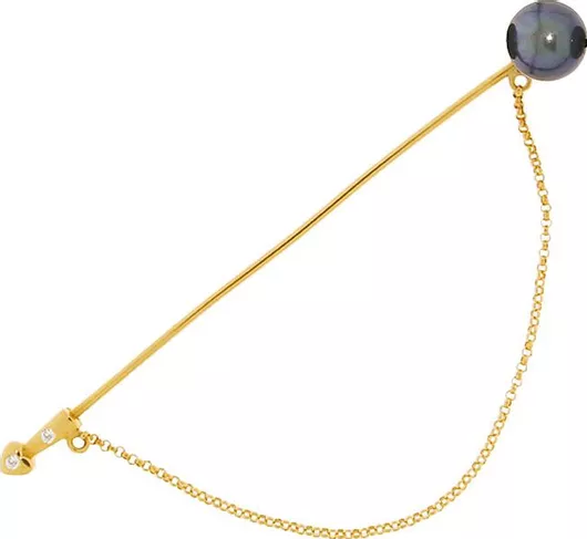 Καρφίτσα Κ18 με Μαργαριτάρι & Διαμάντια-M317406B