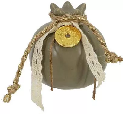 Marhome Χειροποίητο Κρεμαστό Γούρι Ρόδι Ροζ Κεραμικό 6.5x6.5cm