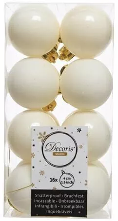 Kaemingk Χριστουγεννιάτικα Κρεμαστά Στολίδια Σετ Γυάλινα Λευκά 16τμχ