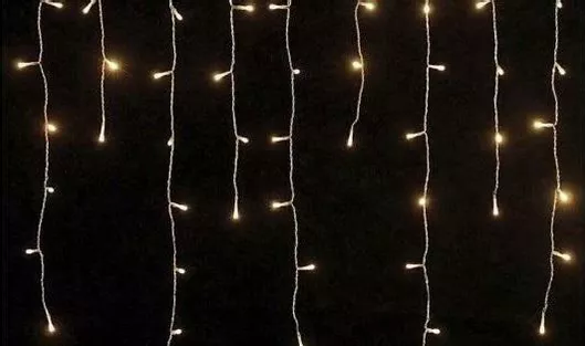 150 Λαμπάκια LED 3μ. x 60εκ Θερμό Λευκό τύπου Βροχή 1τμχ TnS