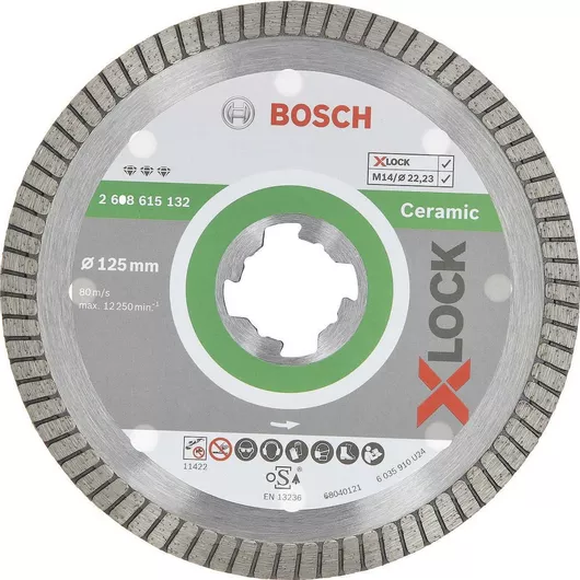 Bosch Διαμαντόδισκος Κοπής X-lock Best For Ceramic 2608615132 125mm 1τμχ
