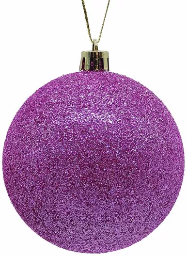 JK Home Decoration Χριστουγεννιάτικη Κρεμαστή Μπάλα Πλαστική Ροζ με Χρυσόσκονη