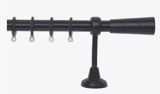 Κουρτινόξυλο Viometale Μεταλλικό μονό 25mm 200cm Μαύρο