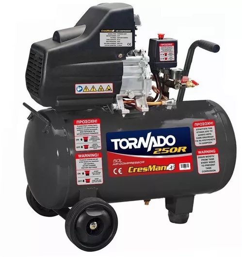 Κομπρεσέρ Αέρος Tornado με Ισχύ 3hp & Αεροφυλάκιο 50lt
