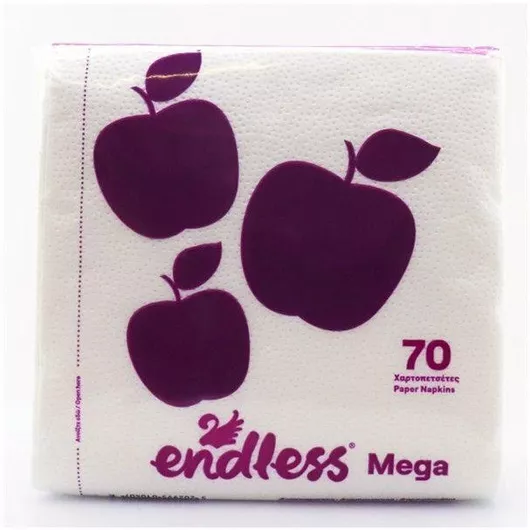 Χαρτοπετσέτες Endless Mega Λευκή 33x33cm 70τμχ