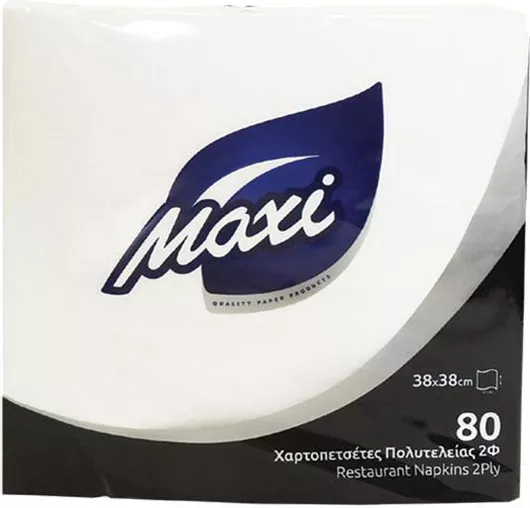 Χαρτοπετσέτες Maxi Λευκή 80τμχ