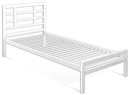 Κρεβάτι Ibiza Ημίδιπλο Μεταλλικό με Τάβλες για Στρώμα 120x200cm Λευκό