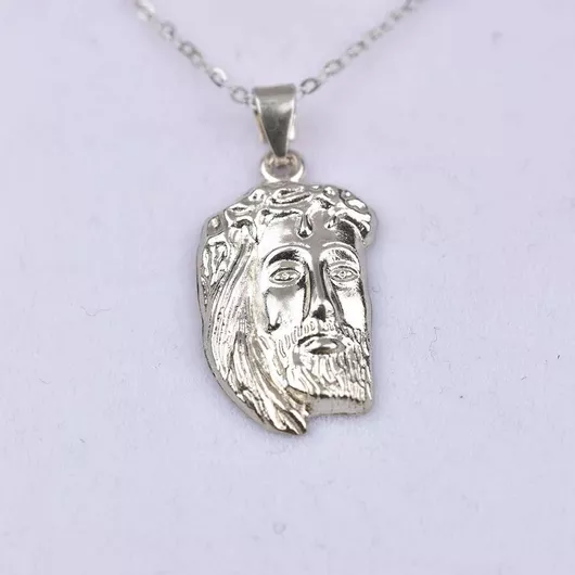 Ανδρικό Κολιέ Φυλαχτό από Ασήμι σε Λευκό χρώμα