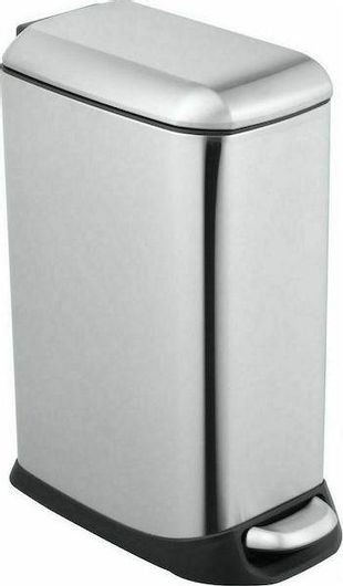 Κάδος Απορριμμάτων Estia Slim Soft Close από Ανοξείδωτο Ατσάλι Inox Matte με Πεντάλ 20lt