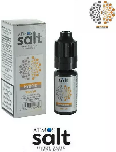 Νικοτίνη Αλάτων Atmoslab Hybrid 20mg 100% VG 10ml