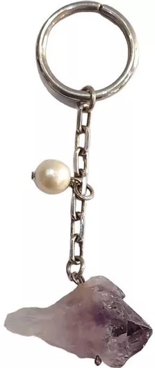 Μπρελόκ Ασημενιο 925 One με πετρα χαλαζια 4χ25cm br-8002