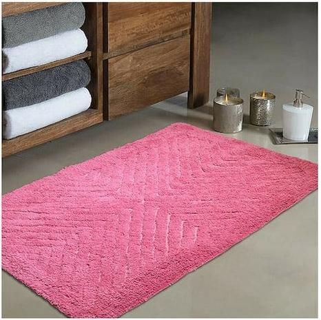 Πατάκι Μπάνιου Lino Home Waves 2500000624 Βαμβακερό 80x50cm Φούξια