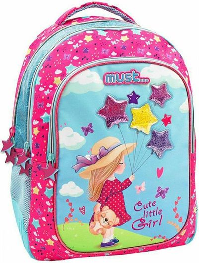 Σχολική Τσάντα Πλάτης Δημοτικού Must Balloon Girl 32x18x43cm Πολύχρωμo