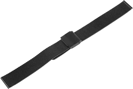 Λουράκι Ρολογιού Milanese Mesh Μεταλλικό Μπρασελέ 16mm Μαύρο