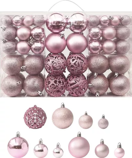 vidaXL Χριστουγεννιάτικες Μπάλες Ροζ 100τμχ