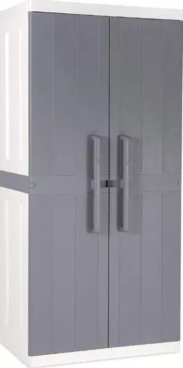 Ντουλάπα Δίφυλλη Anniversary Mega Πλαστική με 4 Ράφια 251 89x54x190cm Light Grey / Basalt Grey