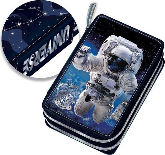 Graffiti Astronaut Κασετίνα Γεμάτη με 2 Θήκες Μπλε