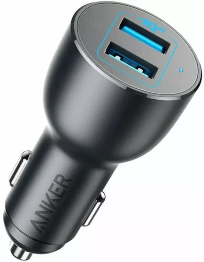 Φορτιστής Αυτοκινήτου Anker Μαύρο Powerdrive III QC3.0 / PIQ2.0 Γρήγορης Φόρτισης με Θύρες: 2xUSB