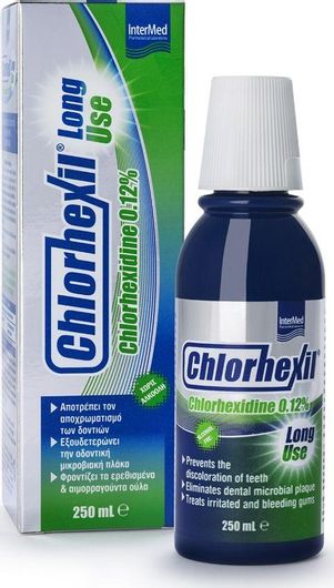 Στοματικό Διάλυμα Intermed Chlorhexil 0.12% Long Use κατά της Πλάκας 250ml