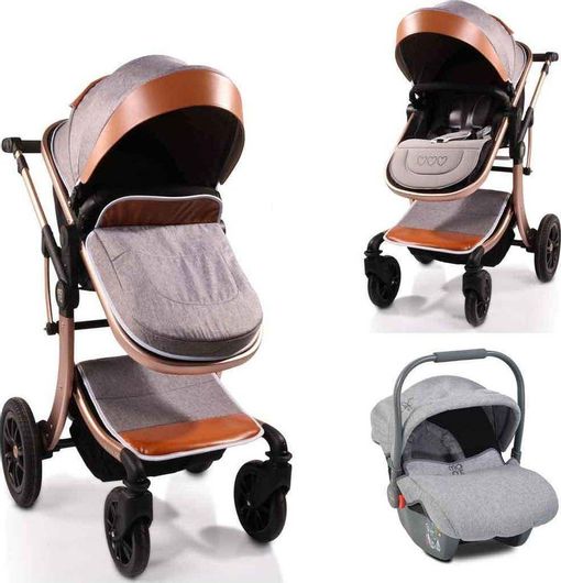 Πολυκαρότσι Moni Sofie 3 σε 1 από Νεογέννητα Γκρι