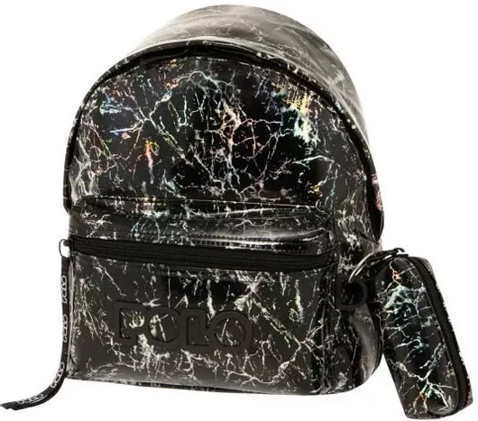 Σχολική Τσάντα Πλάτης Νηπιαγωγείου Polo Mini Marble Μαύρο