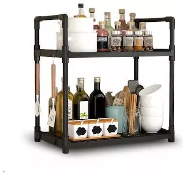 Βάση Οργάνωσης Κουζίνας Kitchen Bathroom Storage Rack Μαύρο