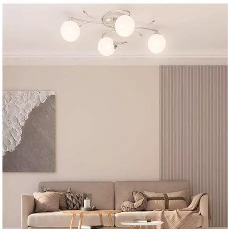 Πλαφονιέρα Οροφής vidaXL 337908 Μοντέρνο με Ενσωματωμένο LED Γυαλί 74cm Λευκό