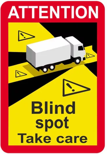 Αυτοκόλλητο Σήμα CE Τυφλών Σημείων Φορτηγού 20x15cm (0.649-BLIND)