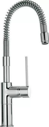 Paini Cox Μπαταρία Κουζίνας Πάγκου με Σπιράλ Ασημί