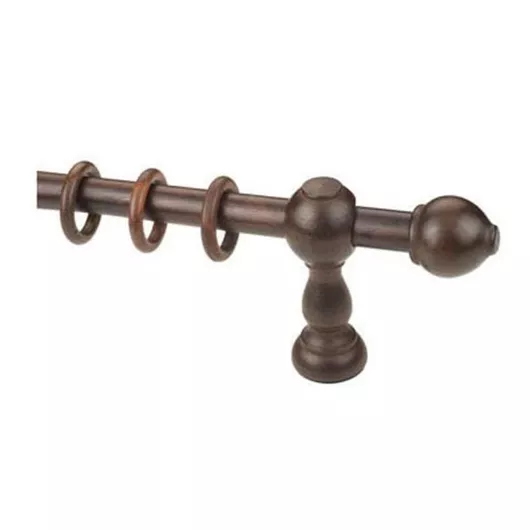 Κουρτινόξυλο Ξύλινο Μονό 35mm 240cm Καφέ