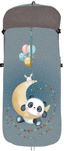 Ποδόσακος Interbaby Panda Luna Universal με Βελούδινη Επένδυση 90x46cm Γκρι