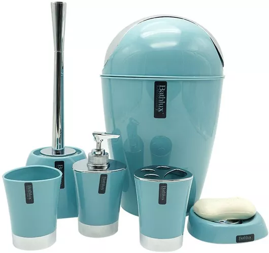 Αξεσουάρ Μπάνιου Flamingo Σετ Πλαστικό Σετ 6τμχ Mint