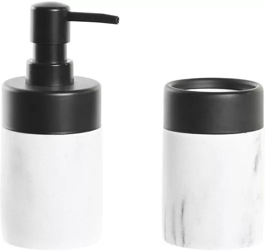 Αξεσουάρ Μπάνιου DKD Home Decor Σετ Πλαστικό 2τμχ Λευκό