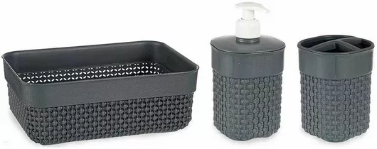 Αξεσουάρ Μπάνιου Berilo S3611047 Σετ 3τμχ Πλαστικό Γκρι