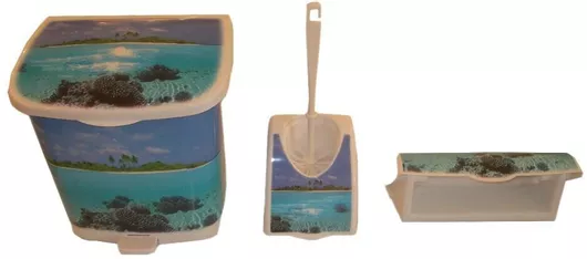 Αξεσουάρ Μπάνιου Eurocasa 269, 272 Σετ 3τμχ Πλαστικό Μπλε