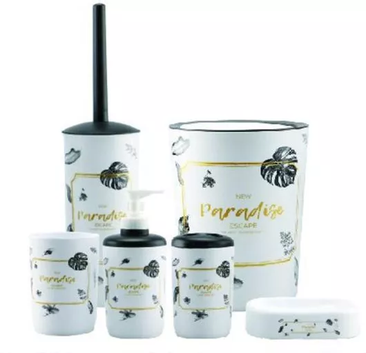 Αξεσουάρ Μπάνιου Paradise Σετ Πλαστικό Σετ 6τμχ Πολύχρωμο