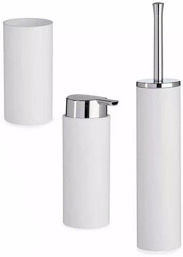 Αξεσουάρ Μπάνιου Berilo S3609782 Σετ 3τμχ Πλαστικό Λευκό