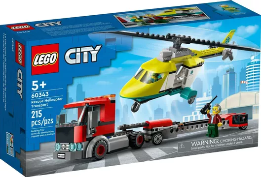 Τουβλάκι Lego City Rescue Helicopter Transporter για 5+ ετών