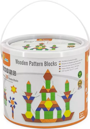 Τουβλάκι Viga Toys Ξύλινα Pattern για 3+ Ετών 250τμχ