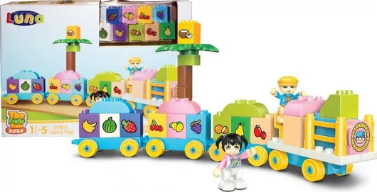 Τουβλάκι Εκπαιδευτικά Luna The Fruits Train για 1.5 - 5 Ετών 54τμχ